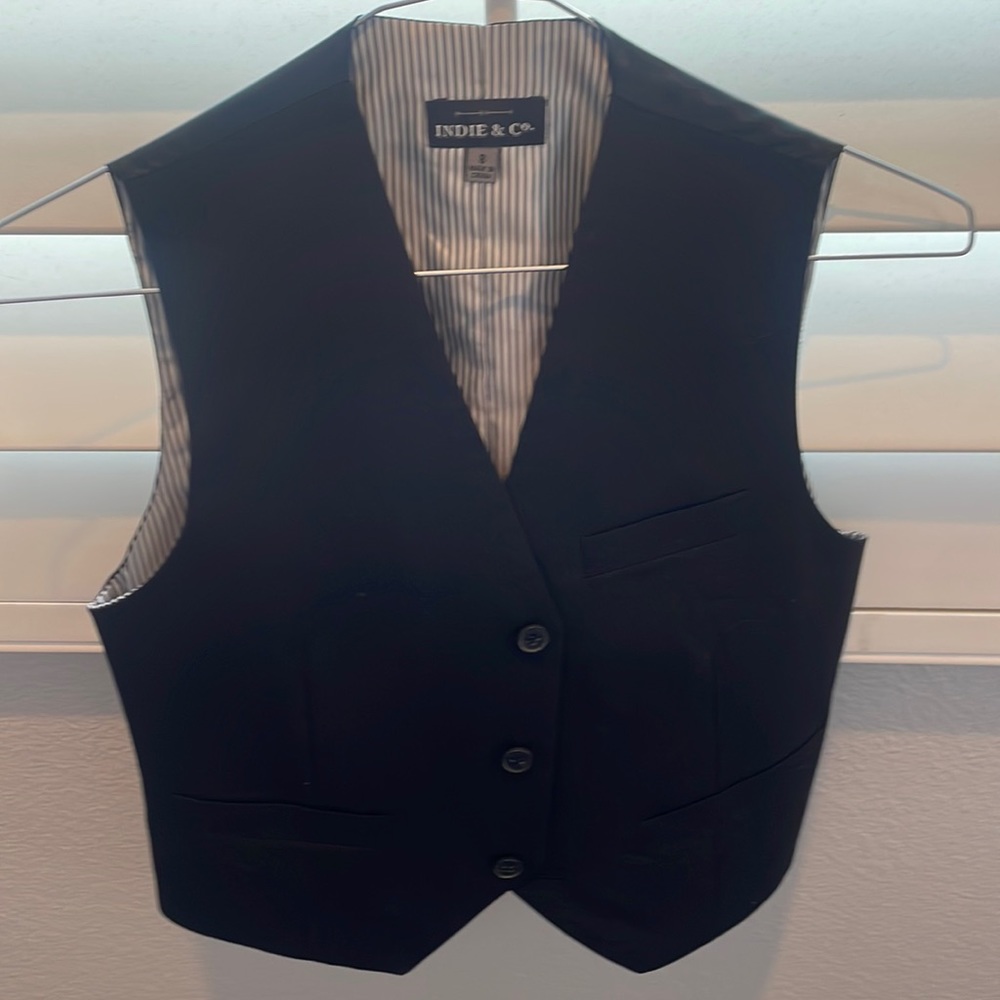 Boys black three button vest/waist coat